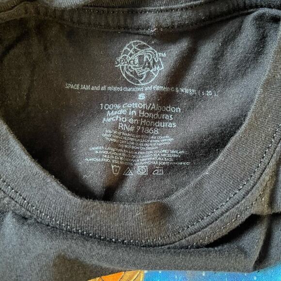 Vintage‎ 90s Space Jam Looney Tunes Bugs Bunny Black T-Shirt Size Small - Picture 2 of 5